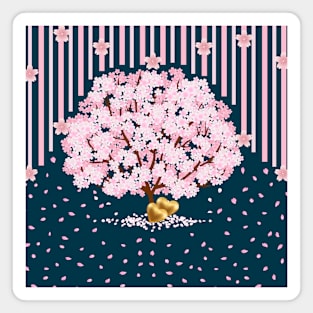 Cherry blossom tree in the field Magnet